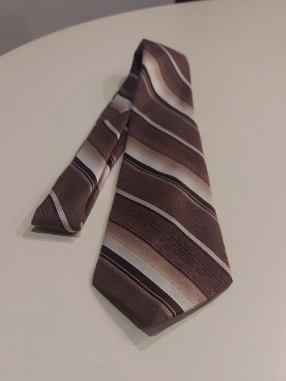 Vintage 1970s Botany 500 Brown Striped Tie